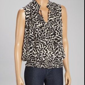 Pippa Black/White Sleeveless Blouse Top